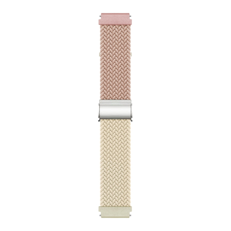 22mm Buckle Braided Nylon Watch Band(Milk Starlight)