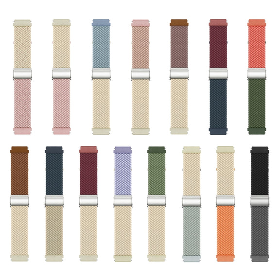 20mm Buckle Braided Nylon Watch Band(Starlight Grey)