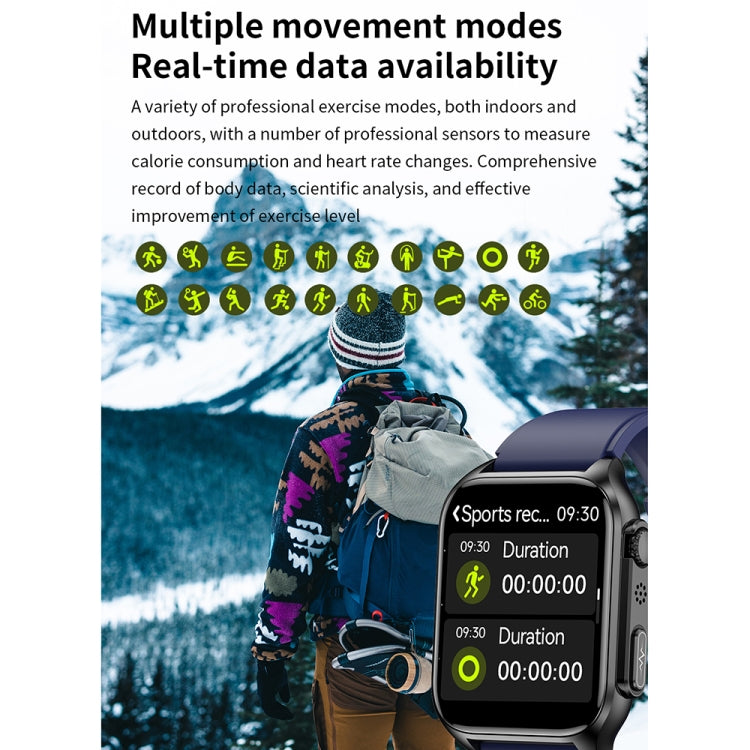 TK12 1.96 inch IP67 Waterproof Silicone Band Smart Watch Supports ECG / Remote Families Care / Bluetooth Call / Body Temperature Monitoring(Red) - Smart Watches by PMC TechLife | Online Shopping South Africa | PMC TechLife