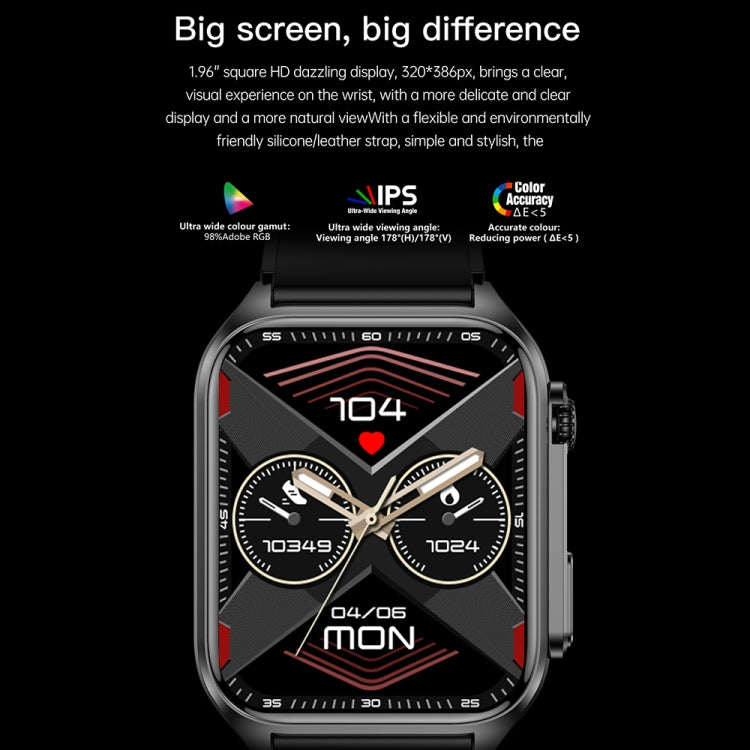 TK12 1.96 inch IP67 Waterproof Silicone Band Smart Watch Supports ECG / Remote Families Care / Bluetooth Call / Body Temperature Monitoring(Red) - Smart Watches by PMC TechLife | Online Shopping South Africa | PMC TechLife