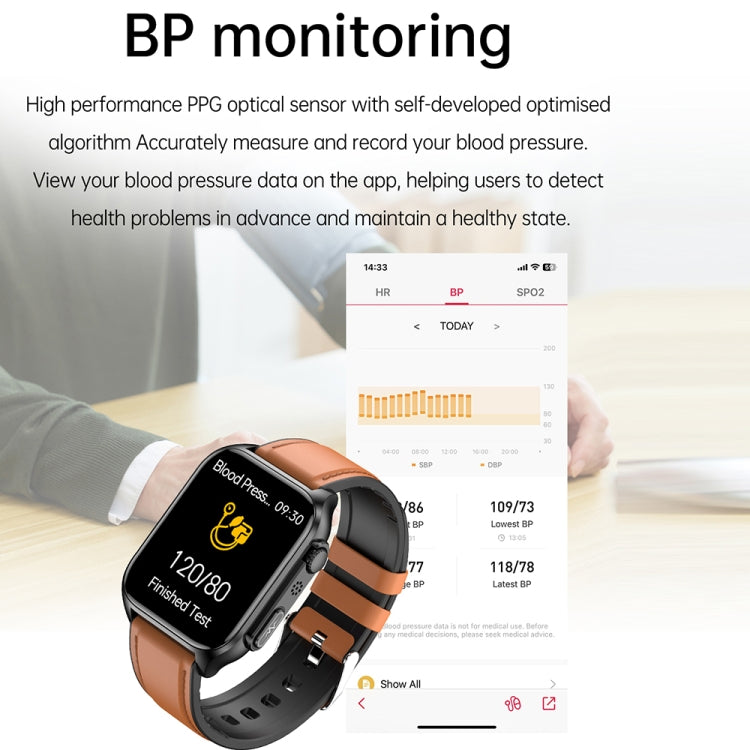 TK12 1.96 inch IP67 Waterproof Silicone Band Smart Watch Supports ECG / Remote Families Care / Bluetooth Call / Body Temperature Monitoring(Blue) - Smart Watches by PMC TechLife | Online Shopping South Africa | PMC TechLife