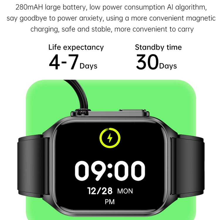 TK12 1.96 inch IP67 Waterproof Leather Band Smart Watch Supports ECG / Remote Families Care / Bluetooth Call / Body Temperature Monitoring(Black) - Smart Watches by PMC TechLife | Online Shopping South Africa | PMC TechLife