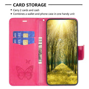 For Xiaomi Redmi Note 12S 4G / Note 11 Two Butterflies Embossing Leather Phone Case(Rose Red)