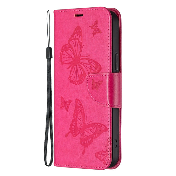For Xiaomi Civi 3 5G Two Butterflies Embossing Leather Phone Case(Rose Red)