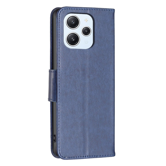 For Xiaomi Redmi 12 4G Two Butterflies Embossing Leather Phone Case(Blue)