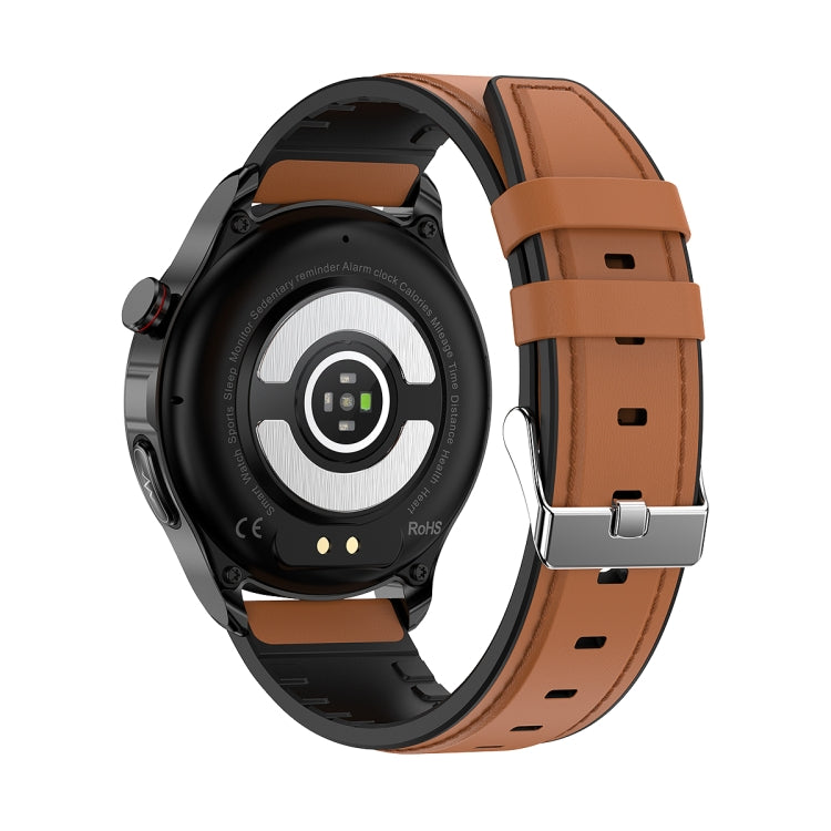 TK22 1.39 inch IP67 Water-resistant Leather Band Smart Watch Supports ECG / Non-invasive Blood Sugar(Brown)