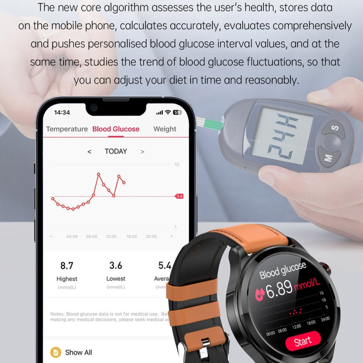 TK22 1.39 inch IP67 Waterproof Silicone Band Smart Watch Supports ECG / Non-invasive Blood Sugar(Black) - Smart Watches by PMC TechLife | Online Shopping South Africa | PMC TechLife