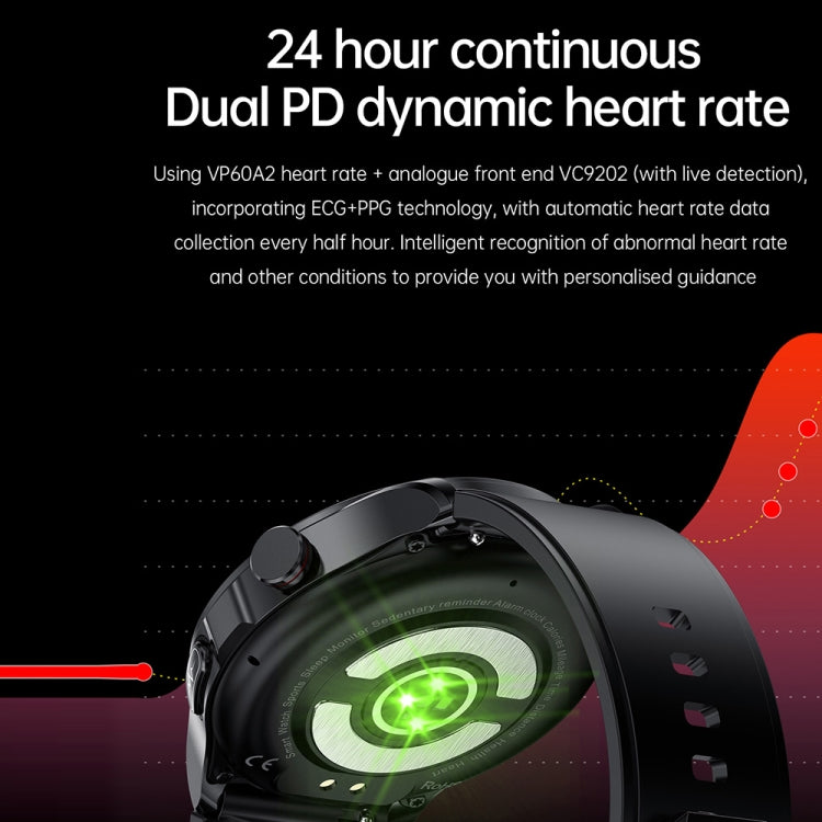 TK22 1.39 inch IP67 Waterproof Silicone Band Smart Watch Supports ECG / Non-invasive Blood Sugar(Black) - Smart Watches by PMC TechLife | Online Shopping South Africa | PMC TechLife
