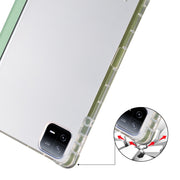 For Xiaomi Pad 6 / 6 Pro 3-fold Clear TPU Smart Leather Tablet Case with Pen Slot(Green)