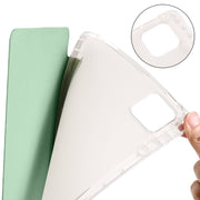 For Xiaomi Pad 6 / 6 Pro 3-fold Clear TPU Smart Leather Tablet Case with Pen Slot(Green)