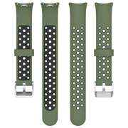 For Xiaomi Mi Band 8 Two-color Steel Plug Silicone Watch Band(Army Green Black)