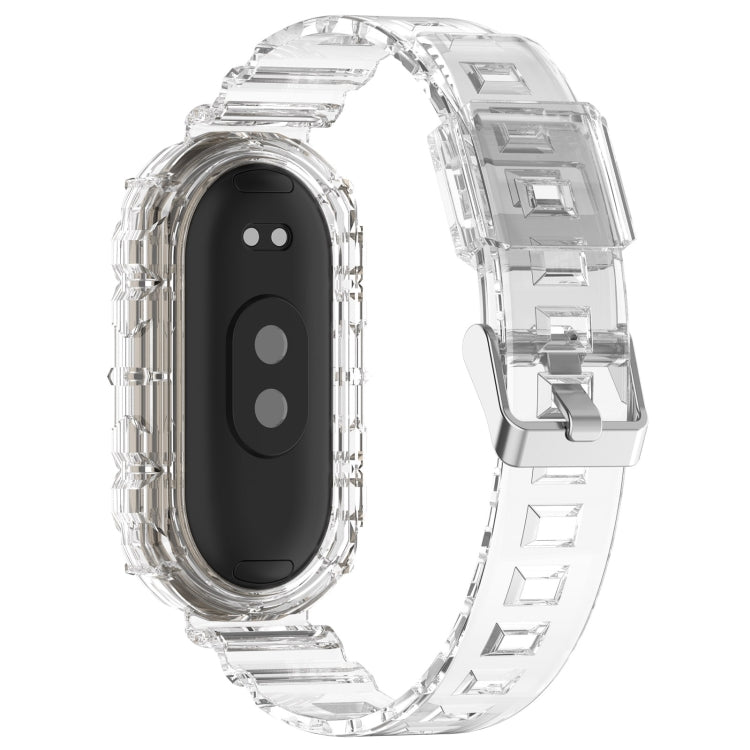 For Xiaomi Mi Band 8 Integrated Transparent Silicone Watch Band(White) - Watch Bands by PMC TechLife | Online Shopping South Africa | PMC TechLife