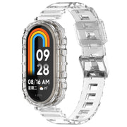 For Xiaomi Mi Band 8 Integrated Transparent Silicone Watch Band(White)