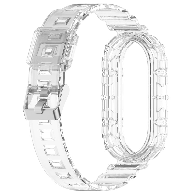 For Xiaomi Mi Band 8 Integrated Transparent Silicone Watch Band(White) - Watch Bands by PMC TechLife | Online Shopping South Africa | PMC TechLife