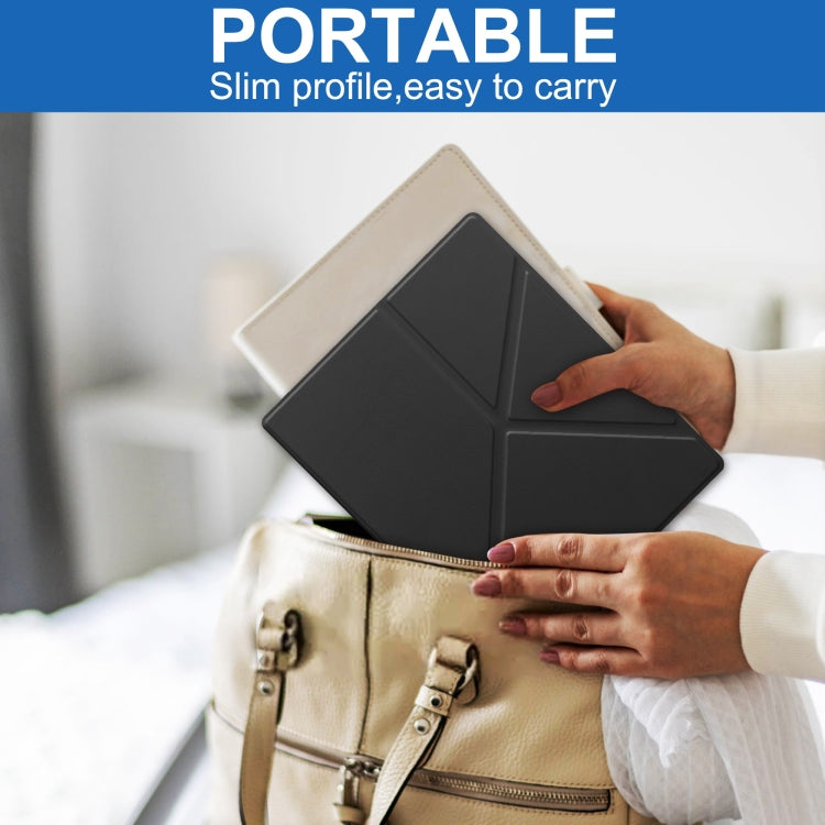 For Kobo Elipsa 2E Solid Color Deformation TPU Leather Smart Tablet Case(Black)