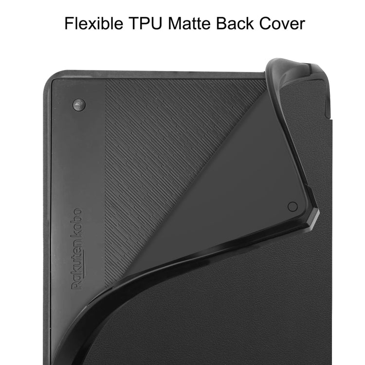 For Kobo Elipsa 2E Solid Color Deformation TPU Leather Smart Tablet Case(Black)