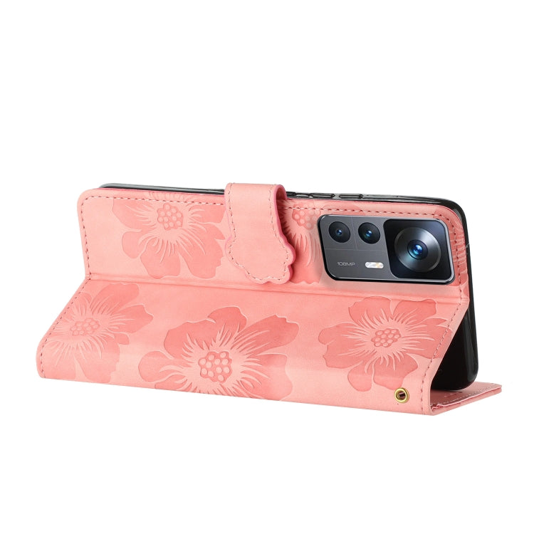 For Xiaomi 12T  / 12T Pro Flower Embossing Pattern Leather Phone Case(Pink) - free shipping - PMC TechLife - Order now!