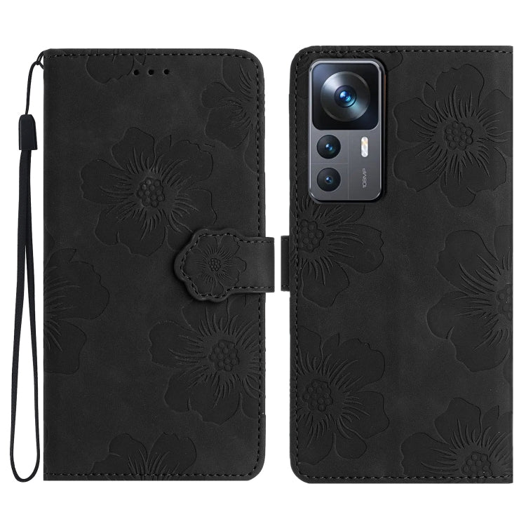 For Xiaomi 12T  / 12T Pro Flower Embossing Pattern Leather Phone Case(Black) - free shipping - PMC TechLife - Order now!