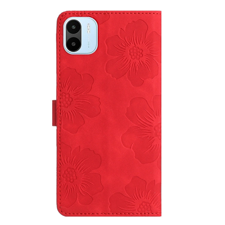 For Xiaomi Redmi A1 Flower Embossing Pattern Leather Phone Case(Red) - free shipping - PMC TechLife - Order now!
