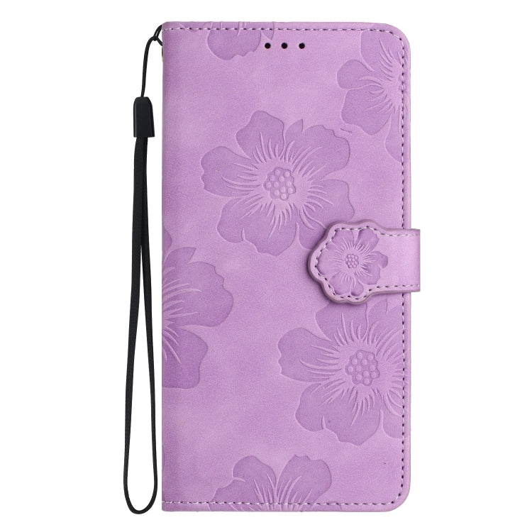 For Xiaomi Redmi Note 11 Pro 5G Global Flower Embossing Pattern Leather Phone Case(Purple)