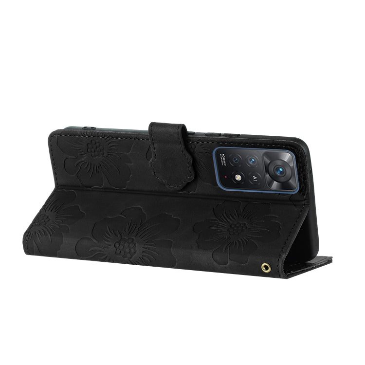 For Xiaomi Redmi Note 11 Pro 5G Global Flower Embossing Pattern Leather Phone Case(Black) - free shipping - PMC TechLife - Order now!