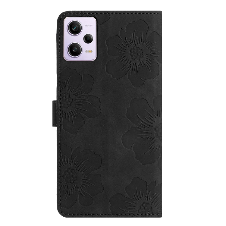 For Xiaomi Redmi Note 12 Pro 5G Flower Embossing Pattern Leather Phone Case(Black) - free shipping - PMC TechLife - Order now!