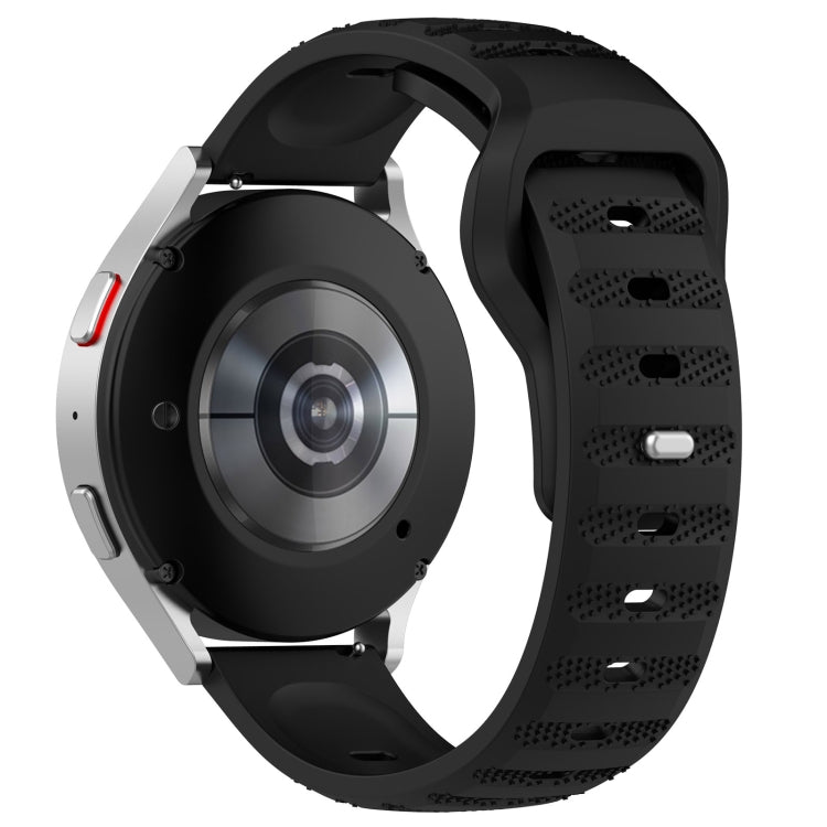 20mm Universal Dots Pattern Silicone Replacement Watch Band(Black)
