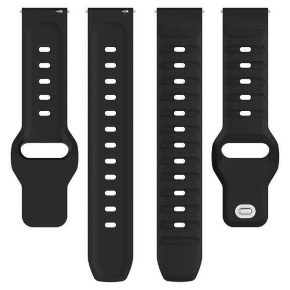 20mm Universal Dots Pattern Silicone Replacement Watch Band(Black)