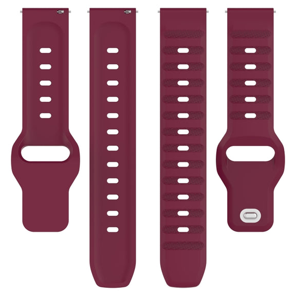 20mm Universal Dots Pattern Silicone Replacement Watch Band(Wine Red)