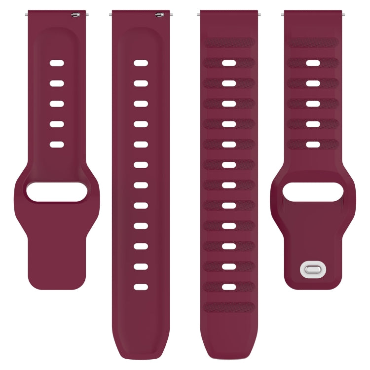 20mm Universal Dots Pattern Silicone Replacement Watch Band(Wine Red)