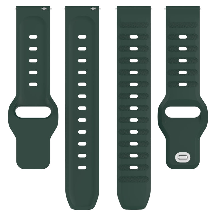 20mm Universal Dots Pattern Silicone Replacement Watch Band(Dark Green)
