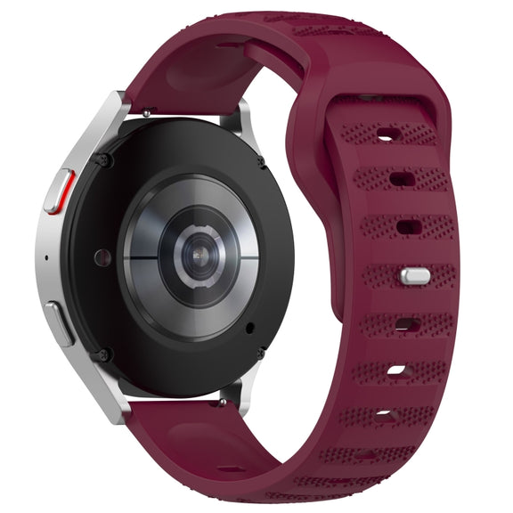 22mm Universal Dots Pattern Silicone Replacement Watch Band(Wine Red)