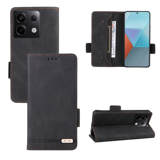 For Xiaomi Redmi Note 13 Pro 5G Magnetic Clasp Leather Phone Case(Black) - Xiaomi Cases by PMC Jewellery | Online Shopping South Africa | PMC Jewellery | Buy Now Pay Later Mobicred