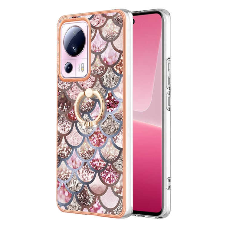 For Xiaomi 13 Lite 5G Electroplating IMD TPU Phone Case with Ring(Pink Scales) - free shipping - PMC TechLife - Order now!