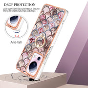 For Xiaomi 13 Lite 5G Electroplating IMD TPU Phone Case with Ring(Pink Scales)