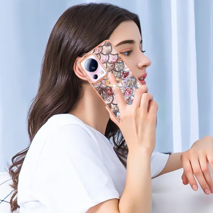 For Xiaomi 13 Lite 5G Electroplating IMD TPU Phone Case with Ring(Pink Scales) - free shipping - PMC TechLife - Order now!