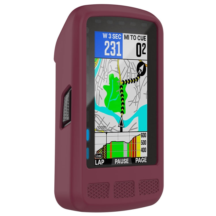 For Wahoo Elemnt Roam WFCC4 Stopwatch Silicone Protective Case(Wine Red)