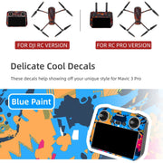 For DJI Mavic 3 Pro / RC Pro Sunnylife Drone Body Remote Control Decorative Stickers Set(Cool Purple)