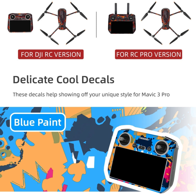 For DJI Mavic 3 Pro / RC Pro Sunnylife Drone Body Remote Control Decorative Stickers Set(Cool Purple)