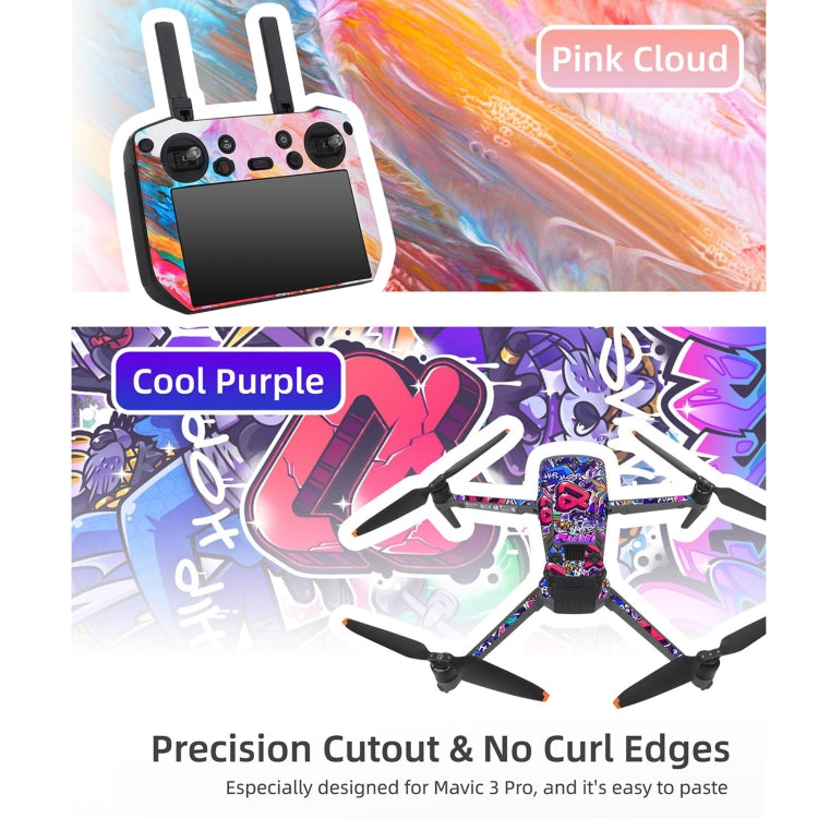 For DJI Mavic 3 Pro / RC Pro Sunnylife Drone Body Remote Control Decorative Stickers Set(Cool Purple) - Stickers by Sunnylife | Online Shopping South Africa | PMC TechLife | Buy Now Pay Later Mobicred