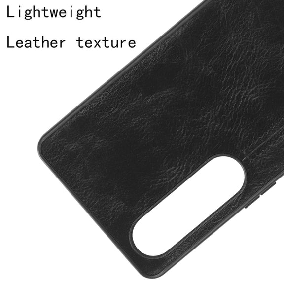 For Sony Xperia 1 V Sewing Cow Pattern Skin PC + PU + TPU Phone Case(Black)