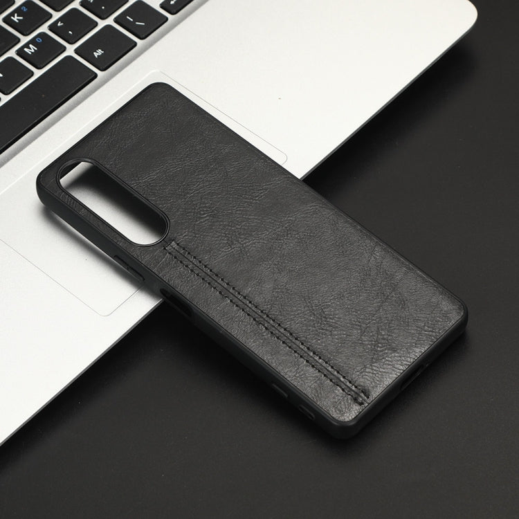 For Sony Xperia 1 V Sewing Cow Pattern Skin PC + PU + TPU Phone Case(Black) - free shipping - PMC TechLife - Order now!