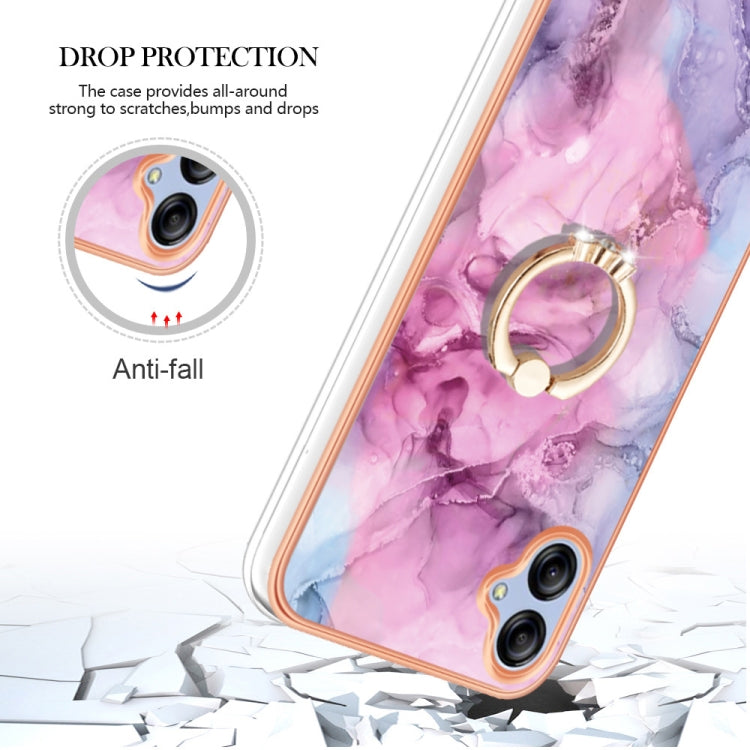 For Samsung Galaxy A04e Electroplating Marble Dual-side IMD Phone Case with Ring(Pink 013) - free shipping - PMC TechLife - Order now!