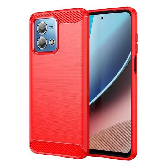 For Motorola Moto G Stylus 2023 4G Brushed Texture Carbon Fiber TPU Phone Case(Red) - free shipping - PMC Jewellery - Order now!
