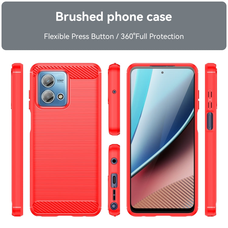 For Motorola Moto G Stylus 2023 4G Brushed Texture Carbon Fiber TPU Phone Case(Red) - free shipping - PMC TechLife - Order now!