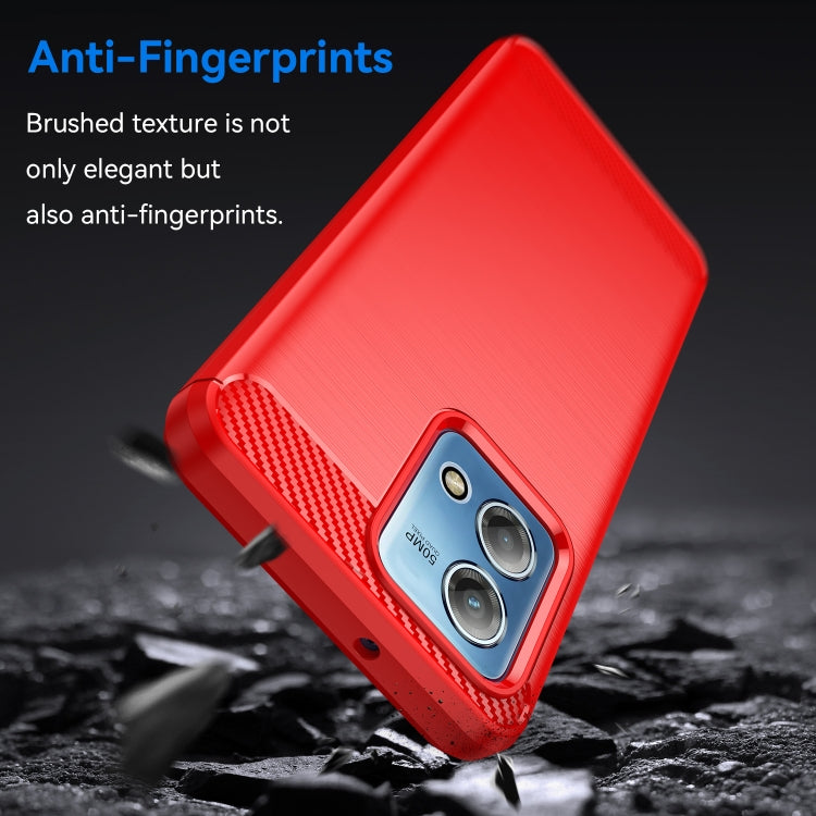 For Motorola Moto G Stylus 2023 4G Brushed Texture Carbon Fiber TPU Phone Case(Red)