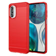 For Motorola Moto G52 Brushed Texture Carbon Fiber TPU Phone Case(Red) - free shipping - PMC TechLife - Order now!