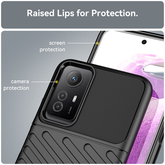 For Xiaomi Redmi Note 12S Thunderbolt Shockproof TPU Protective Soft Phone Case(Black)