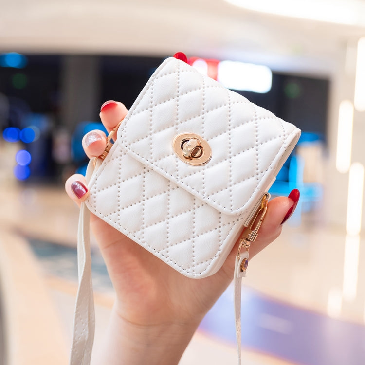 For Samsung Galaxy Z Flip3/Flip4/Flip5/Flip6 BFB03 Diamond Lattice Magnetic Leather Phone Case(White) - free shipping - PMC TechLife - Order now!