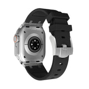 AP Silicone Watch Band For Apple Watch 8 45mm(Silver Black)